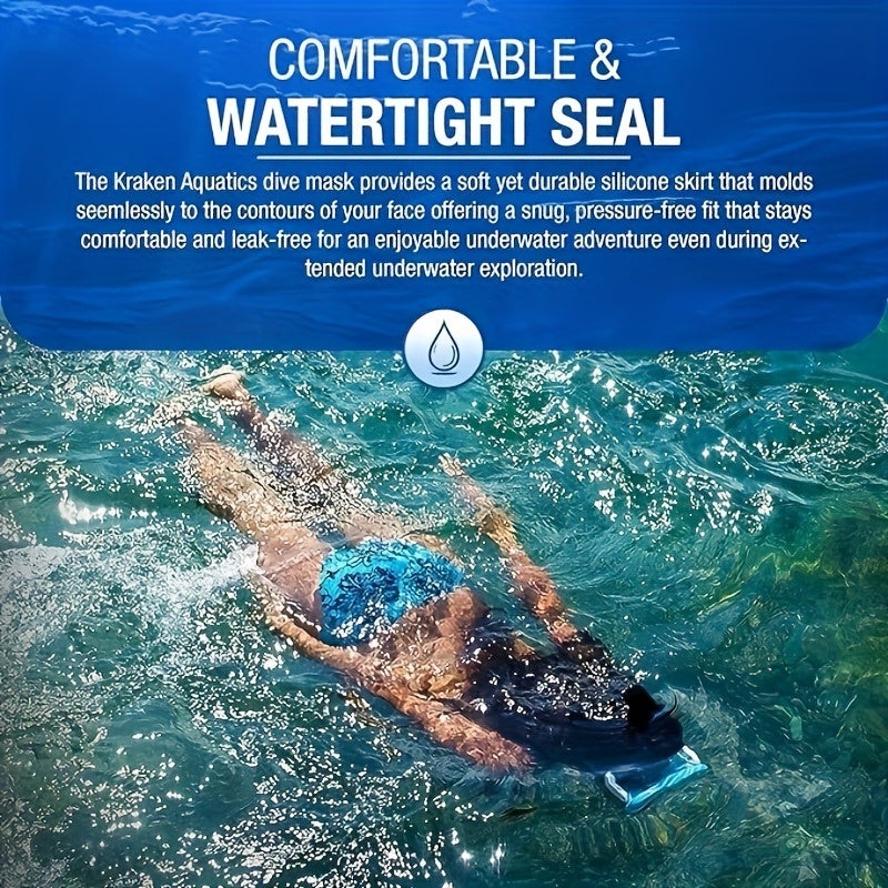 4 Full Diving Masks 4 Full Diving Masks for Adults | Professional Snorkeling Goggles, Anti-Fog Swimming Glasses with Computer Lenses, Dry Snorkeling Masks + Snorkels, Suitable for Diving and Snorkeling