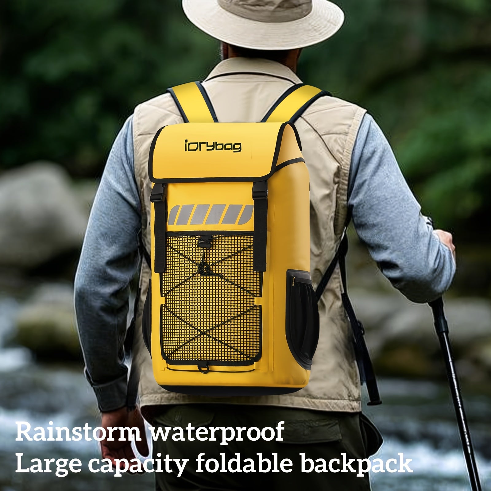 IDRYBAG 25L\u002F45L Dry Backpack With Wet Pocket - Large Floating Dry Bag For Kayaking, Travel, Paddle Boards, Hiking, Fishing, Camping, Beach - Heavy Duty Roll Top With Multiple Compartments & Mesh Pockets, Blue, Unisex, Kayak Accessories