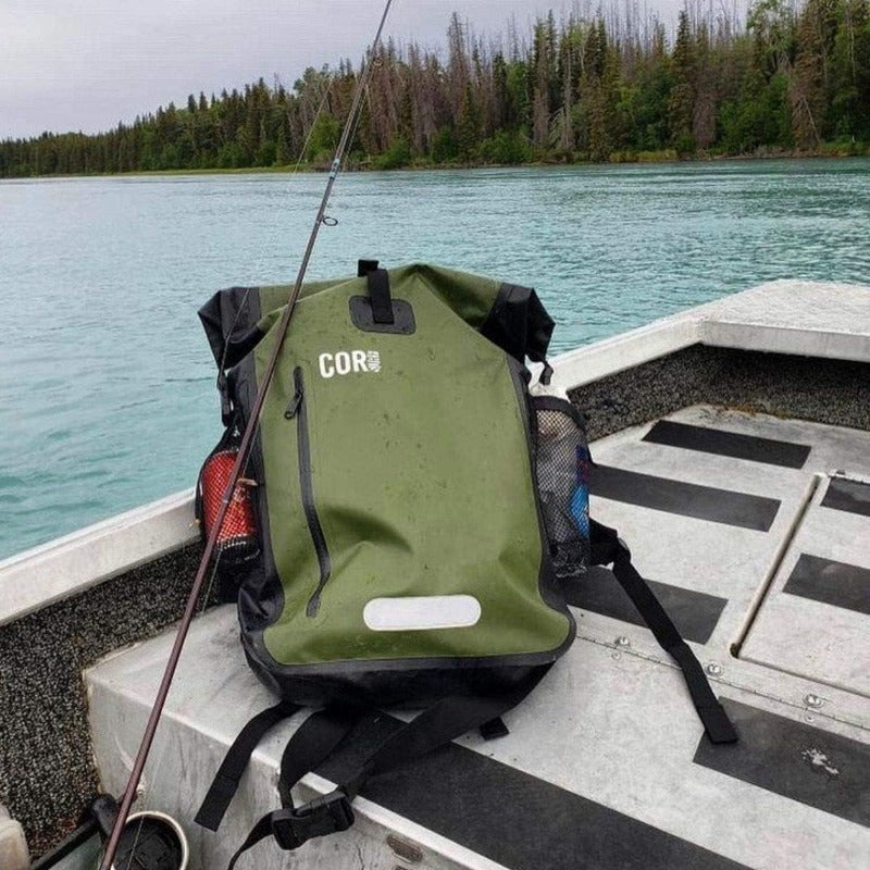 COR Surf 100 Waterproof Heavy Duty Backpack And Dry Backpack For Swimming Boating Or Kayaking Rolltop Design With Sonically Welded Seams And Padded Laptop Sleeve 40L 21 x 15 x 8 Inches