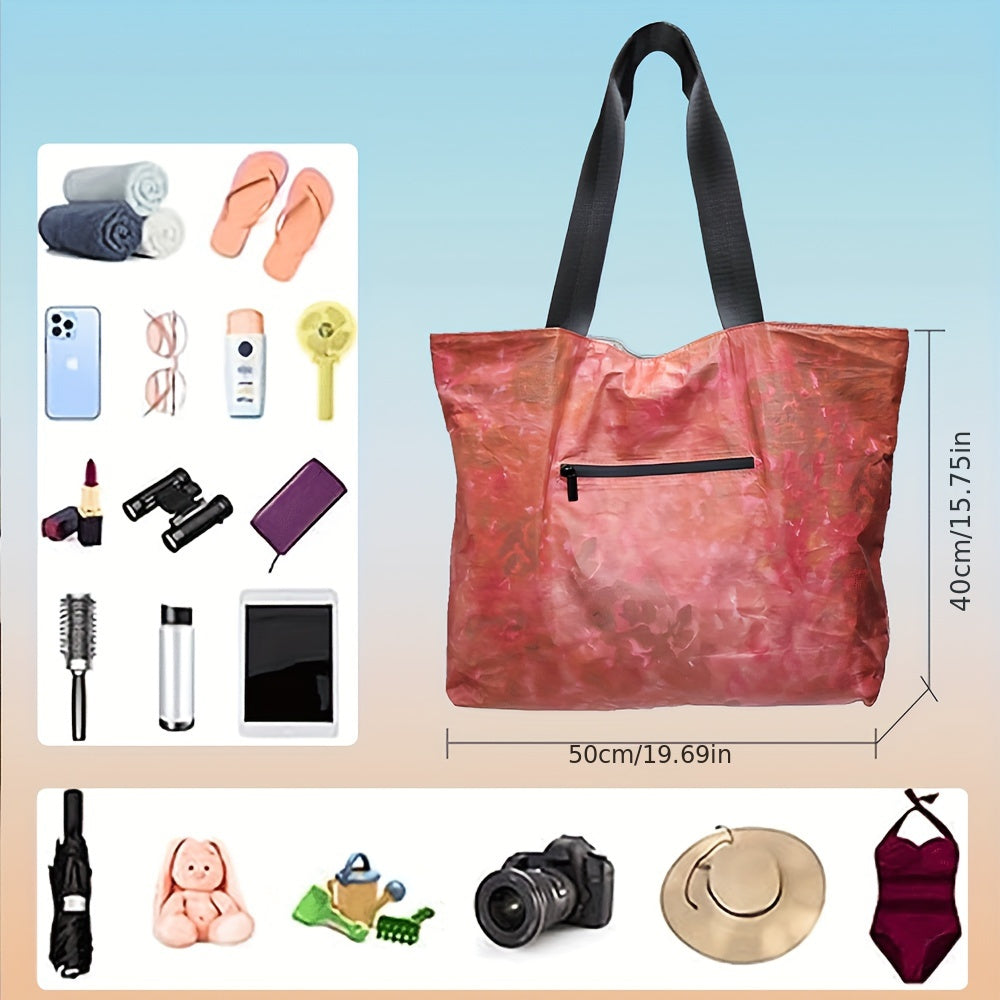 Handbag - Can Pack Splash Proof Beach Bag With Zipper On Top. Handwashing Tote Bag, Suitable For Swimming Pools, Beaches, And Travel