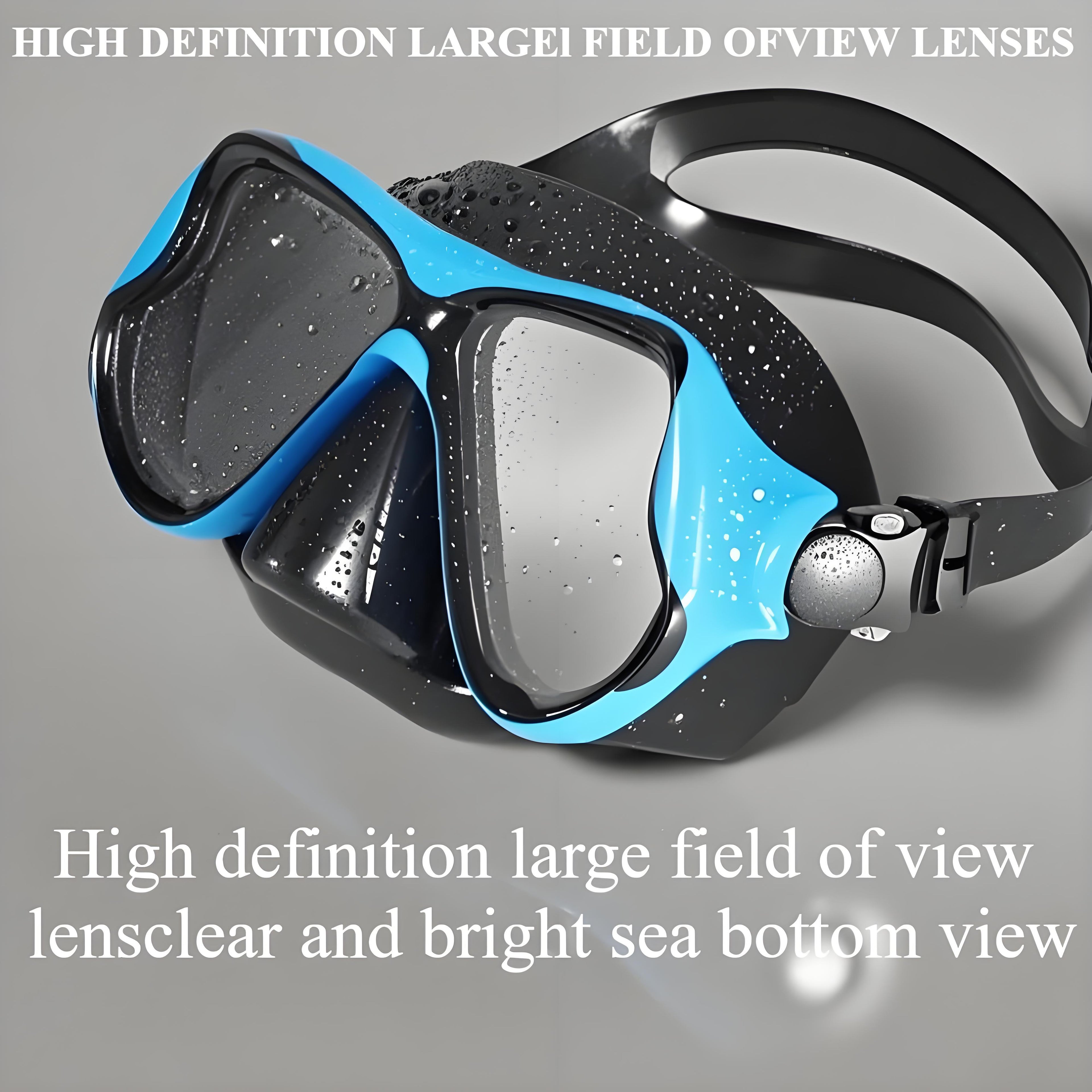 Anti-fog Diving Mask HD Anti-fog Diving Mask Plus Snorkel | Adult Diving Suit Free Breathing Fit for Eyes and Water Leakage