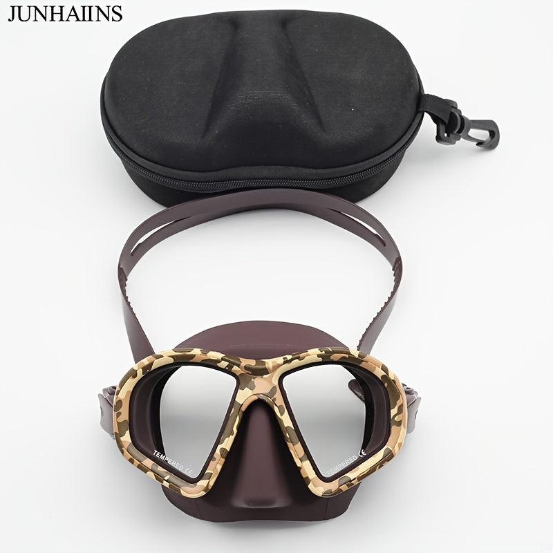 JUNHAIINS Free Diving Goggles Low Volume Fishing Hunting Diving Goggles Camera Holder Silicone Snorkeling Goggles Snorkeling Equipment
