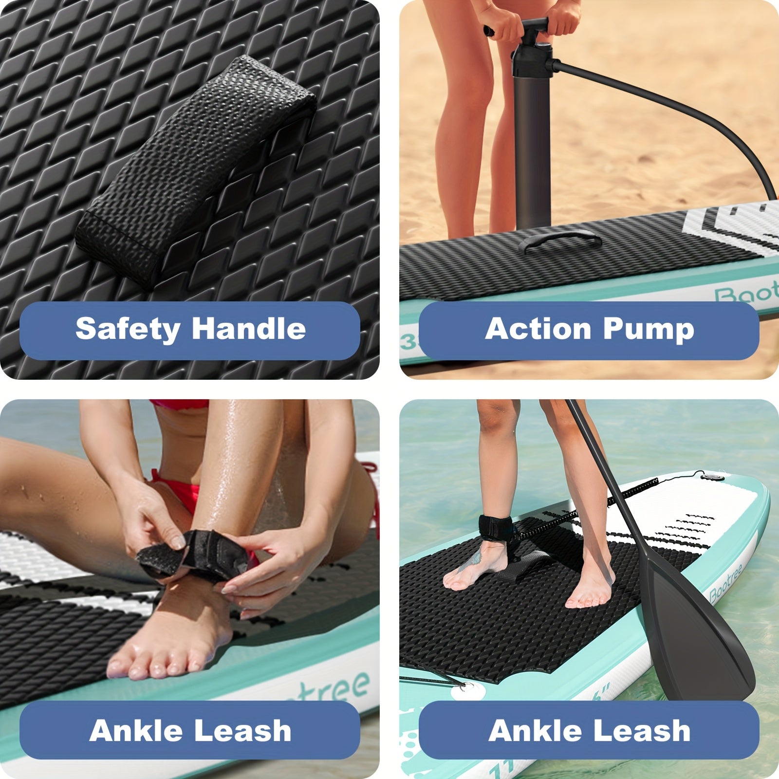 Inflatable Stand Up Paddle Board - Wide Stable Design, Non-Slip Deck With Premium Paddle Board Accessories, Carry Bag, Dual Action Pump, Paddle, Ankle Leash