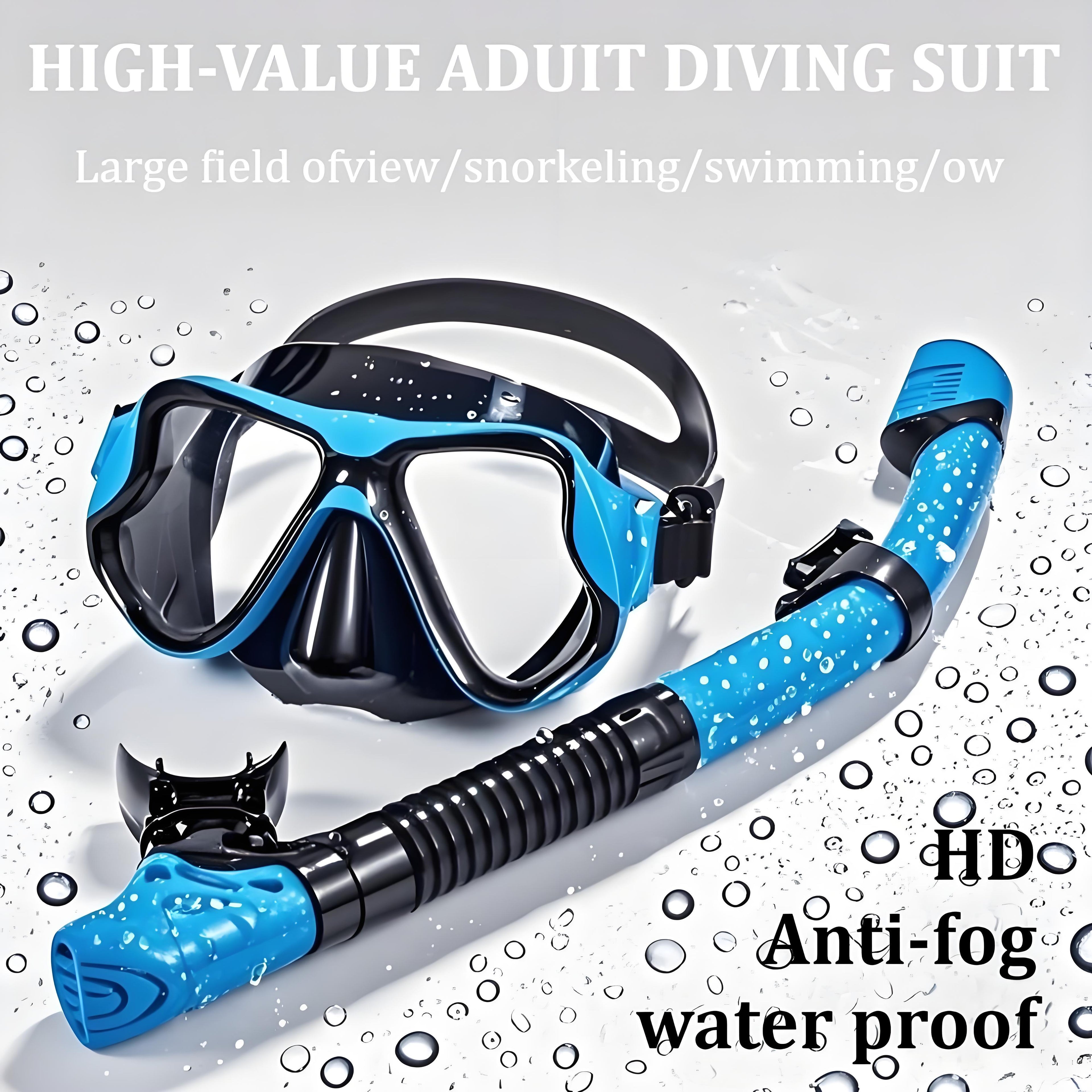 Anti-fog Diving Mask HD Anti-fog Diving Mask Plus Snorkel | Adult Diving Suit Free Breathing Fit for Eyes and Water Leakage