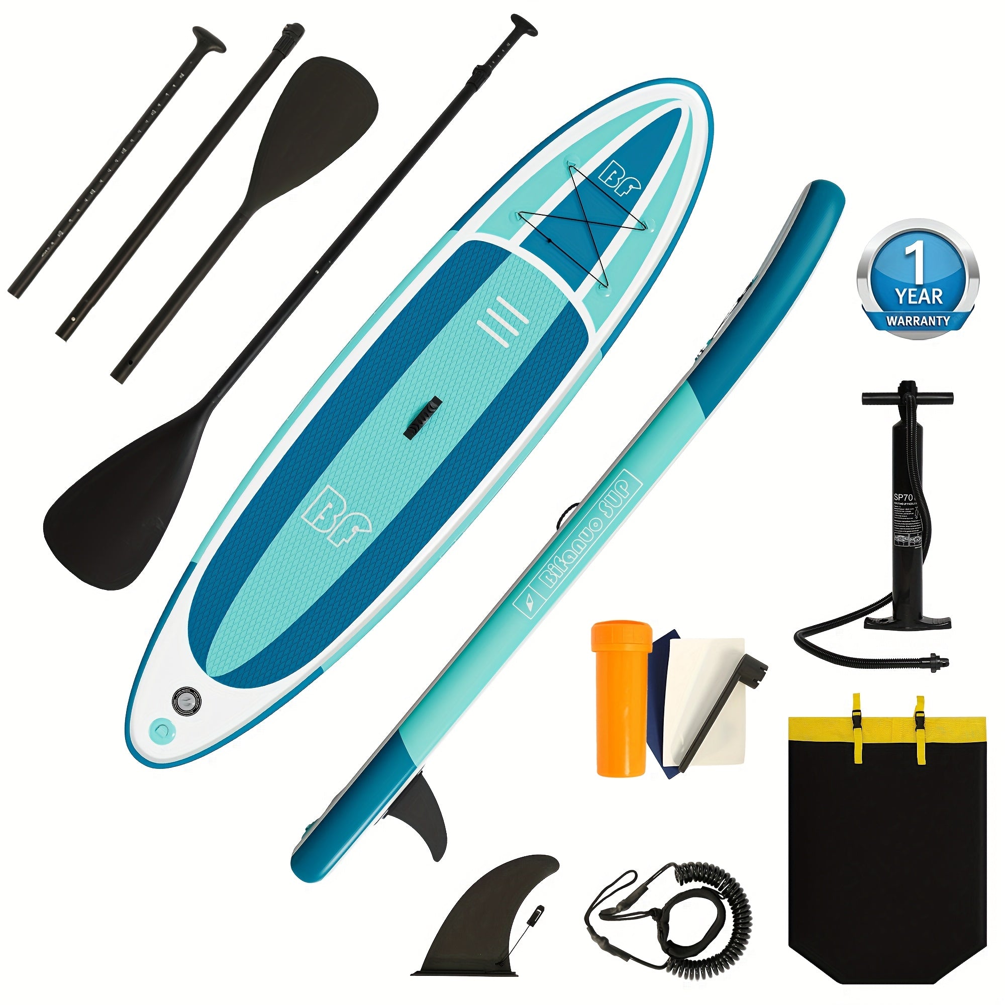 BIFANUO Stand Up Paddle Board BIFANUO Non-Slip, Wide Stance Stand Up Paddle Board with SUP Accessories & Backpack, Bottom Fin, Double Action Pump and Repair Kit. Youth & Adult Standing Boat