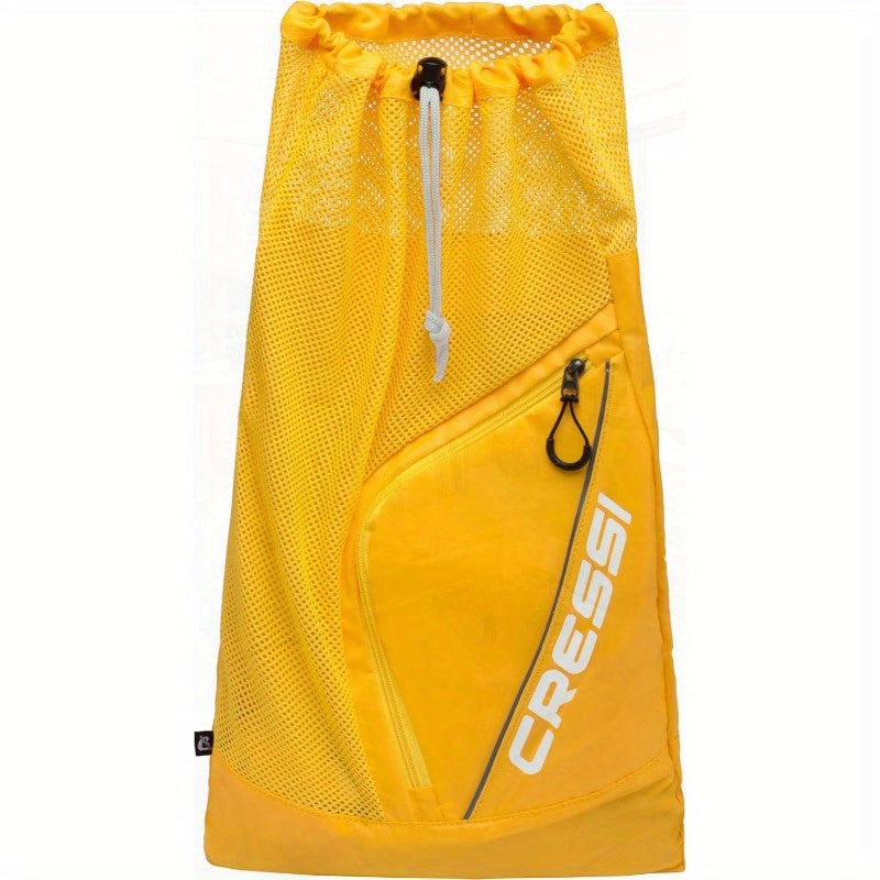 CRESSI Sumba Xl 2025 White Gym Tote with Adjustable Drawstring & Mesh Pocket - Lightweight Durable Sports Bag for Swimming, Swimming Gear, Travel, Gym, Outdoor Activities, Swimming Bag, Adjustable Strap, Secure Zipper Closure