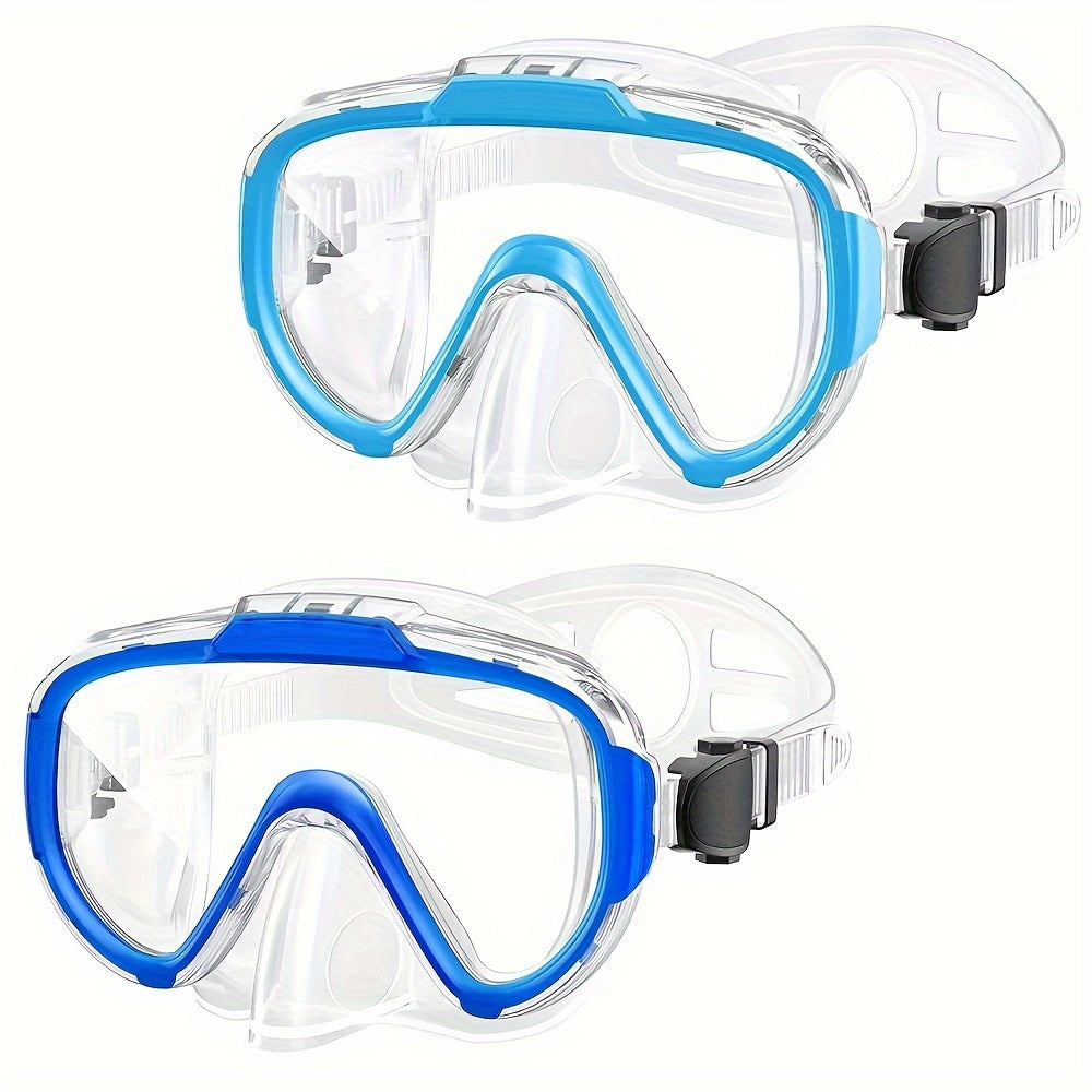 2pcs Swimming Goggles for Adults, Anti-Fog Swim Goggles with Nose Clip, Leakproof Clear Mask 180 Wide Angle, Suitable for Adult Men and Women
