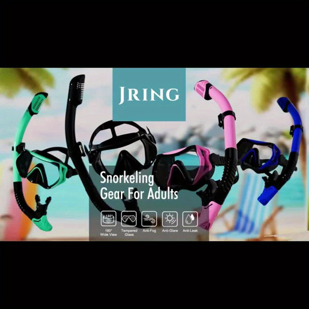 4 Full Diving Masks 4 Full Diving Masks for Adults | Professional Snorkeling Goggles, Anti-Fog Swimming Glasses with Computer Lenses, Dry Snorkeling Masks + Snorkels, Suitable for Diving and Snorkeling