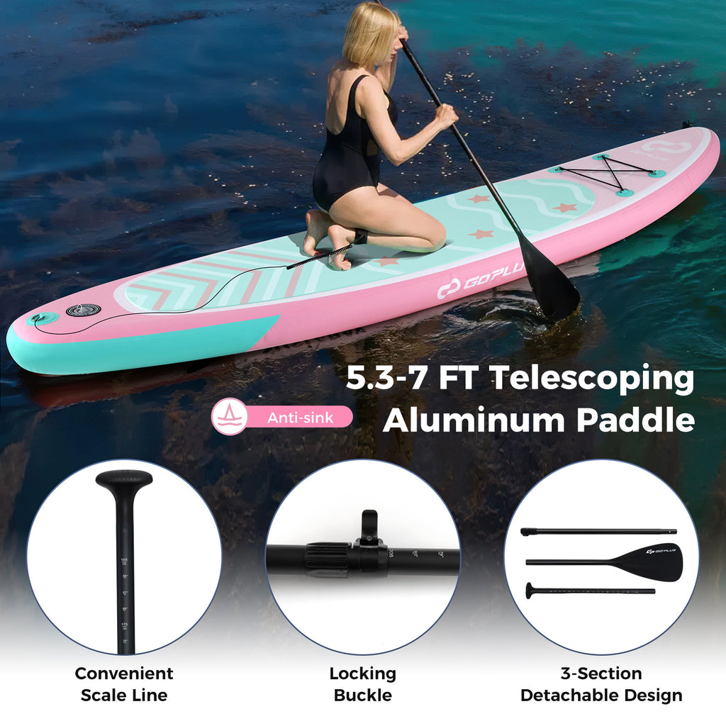 SAFSTAR 10'\u002F 11' Inflatable Stand up Paddle Board, SUP Board Accessories w\u002F Adjustable Paddle, Pump, Leash, for Adults & Youths of All Skill Levels