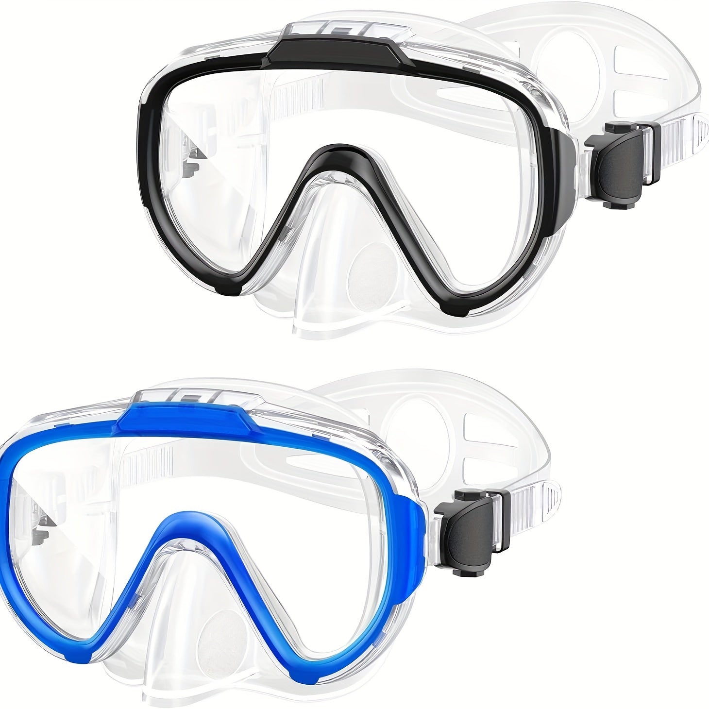 2pcs Swimming Goggles for Adults, Anti-Fog Swim Goggles with Nose Clip, Leakproof Clear Mask 180 Wide Angle, Suitable for Adult Men and Women