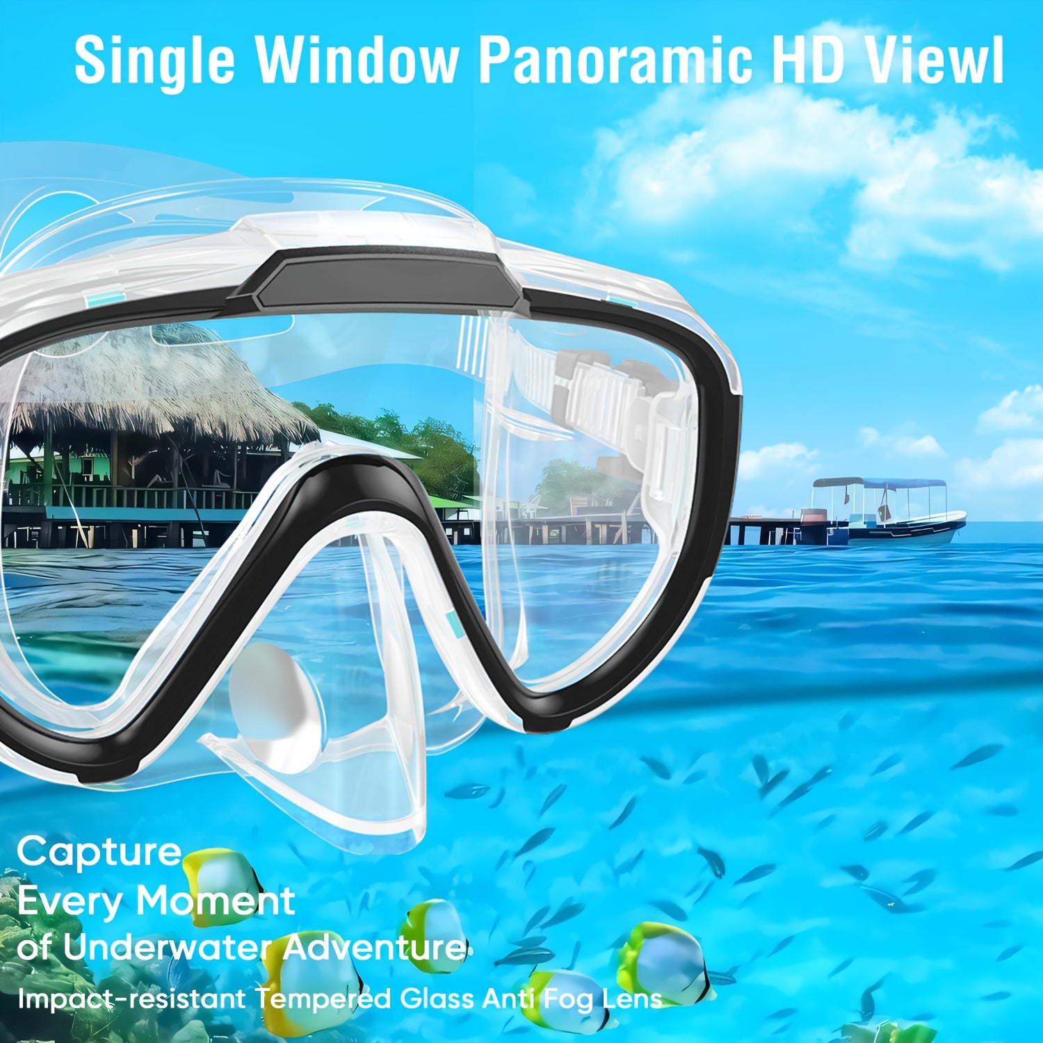 Diving Mask Anti-fog Swimming Snorkeling Mask Suitable For Adults Diving Swimming Snorkeling Goggles Mask, Full Dry Breathing Tube, Diving Kit