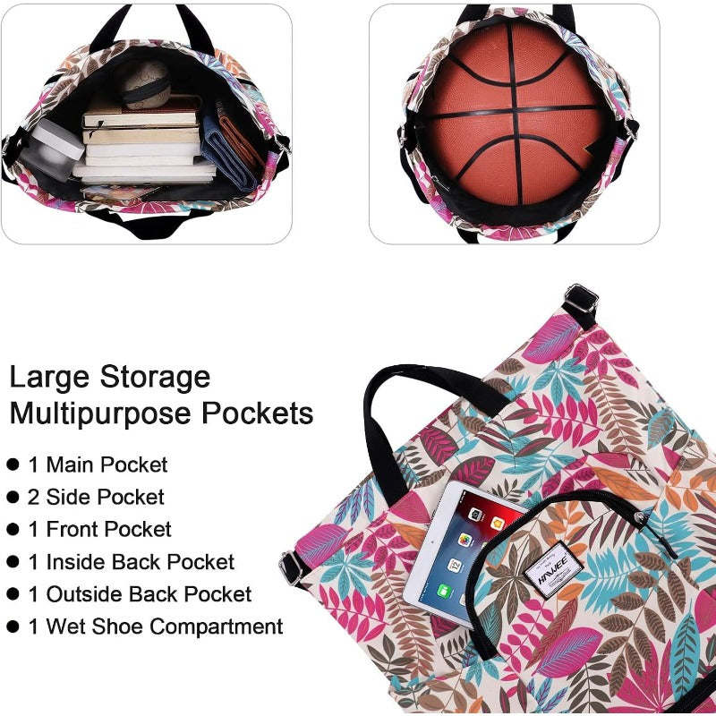 Dry Wet Drawstring Backpack with Shoe Compartment for Women Adjustable Gym Bag
