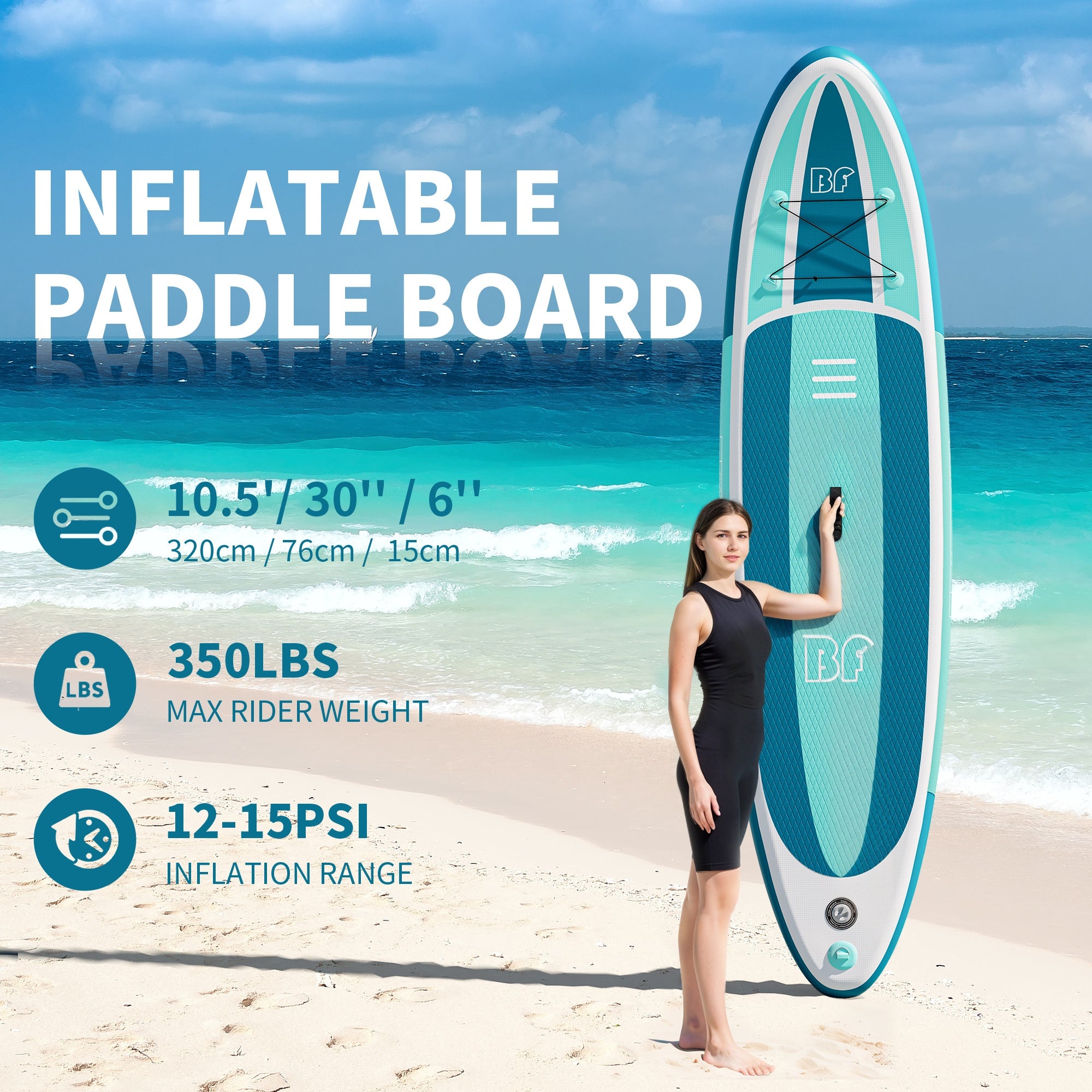 BIFANUO Stand Up Paddle Board BIFANUO Non-Slip, Wide Stance Stand Up Paddle Board with SUP Accessories & Backpack, Bottom Fin, Double Action Pump and Repair Kit. Youth & Adult Standing Boat
