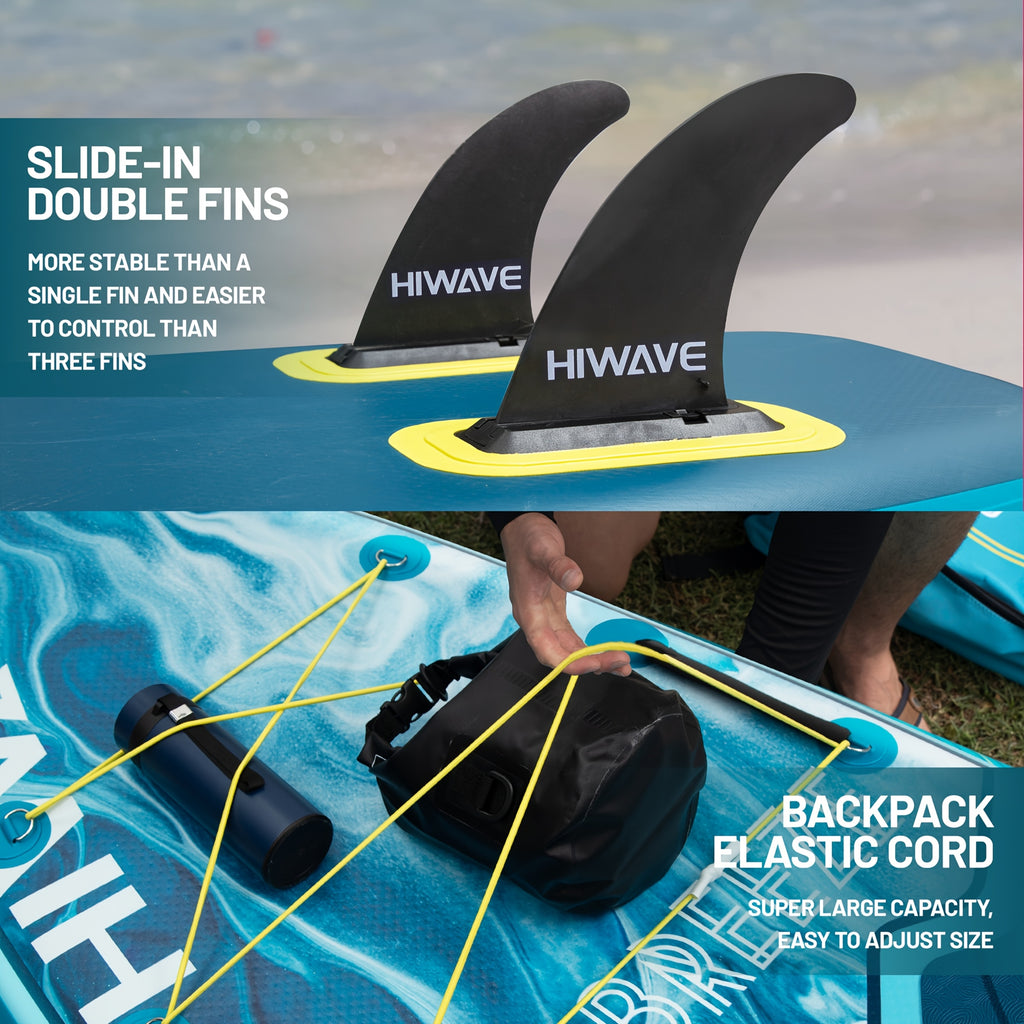 Inflatable Stand-Up Paddleboard, 11 Feet 34 Inches by 6 Inches, Weight Capacity of 420 lbs, Suitable for Adults and Teens, Pet-Friendly, Ideal for Ocean and Lake Use, Includes Dual-Action Hand Pump