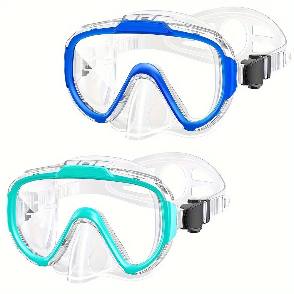 2pcs Swimming Goggles for Adults, Anti-Fog Swim Goggles with Nose Clip, Leakproof Clear Mask 180 Wide Angle, Suitable for Adult Men and Women