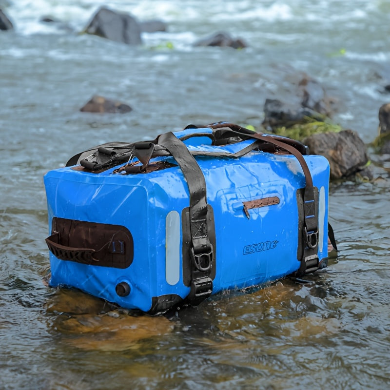 High Quality Dry Bag Backpack - Lockable Durable Sports Duffel for Kayaking, Camping, Paddle Board & Travel - Blue with Black Accents, Unisex Design for Men & Women, Water Sports Gear | Stylish Hydration Bag | Adjustable Shoulder Straps, IDRYBAG