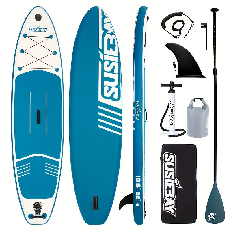 10Ft Inflatable SUP Board 10Ft Inflatable Stand Up Paddle Board | Adult SUP with Multi-Level Deck, Travel Backpack, Wide Stand-Up Position | Maximum Load Capacity 300 Lbs, Super Surfboard for Yoga & Various Scenarios
