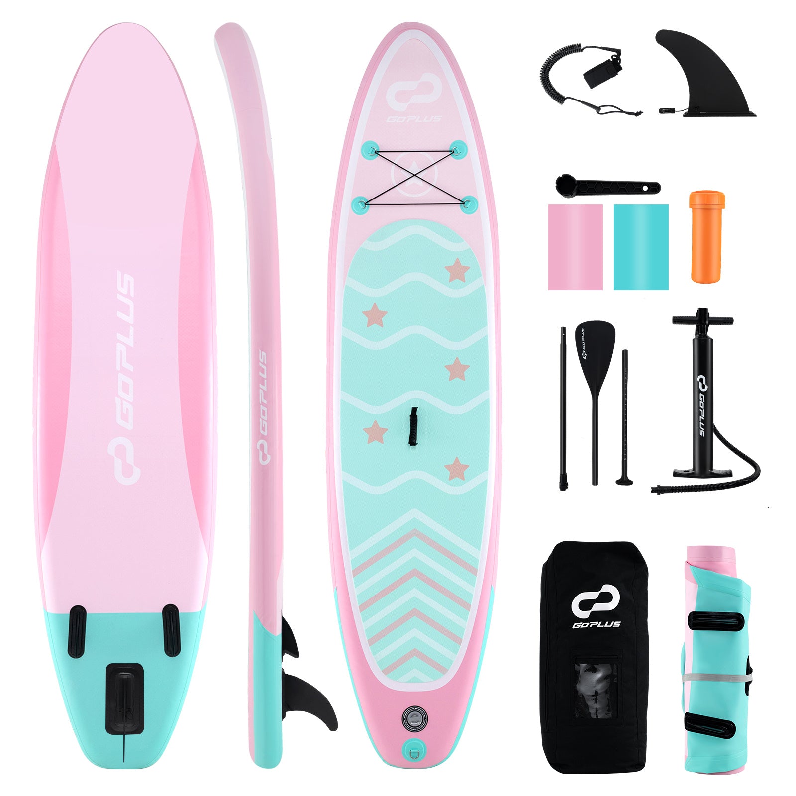 SAFSTAR 10'\u002F 11' Inflatable Stand up Paddle Board, SUP Board Accessories w\u002F Adjustable Paddle, Pump, Leash, for Adults & Youths of All Skill Levels