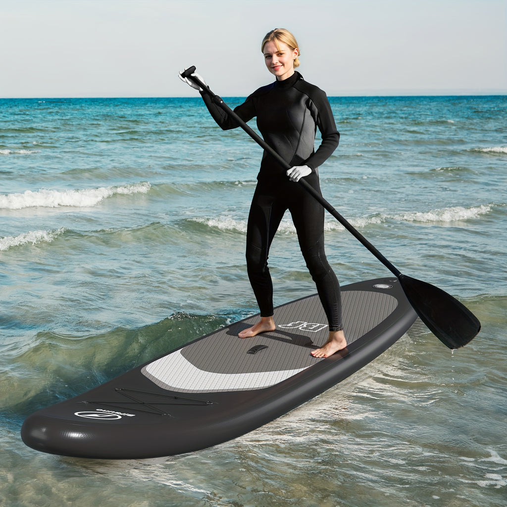 Inflatable Stand Up Paddle Board with SUP Accessories & Backpack - Non-Slip Deck, Wide Stance, Bottom Fin, Double Action Pump & Repair Kit - Youth & Adult Standing Boat for Lakes, Rivers, Oceans, Paddle Board for Adults, Outdoor Water Sports, Vibrant Desi