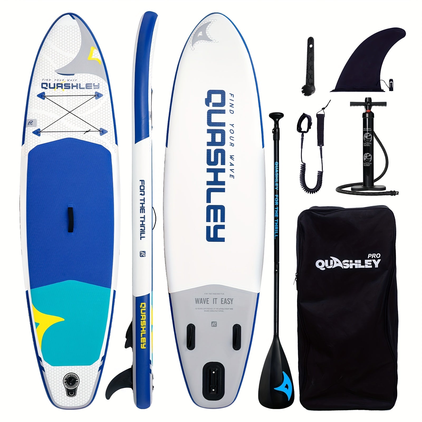 10ft Inflatable Paddle Board Inflatable Upright Paddle Board 10ft | Adjustable Paddle, Dual Action Pump, Elastic Cord Storage | Stylish Artistic Design, Includes Carrying Bag & Removable Fins | Great for Beginners & Enthusiasts