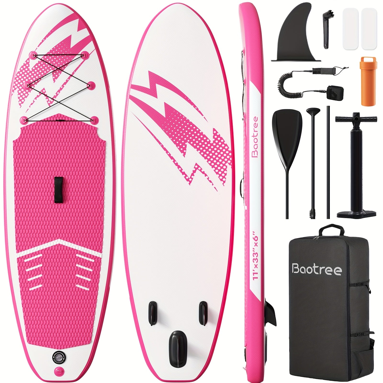 Inflatable Stand Up Paddle Board - Wide Stable Design, Non-Slip Deck With Premium Paddle Board Accessories, Carry Bag, Dual Action Pump, Paddle, Ankle Leash