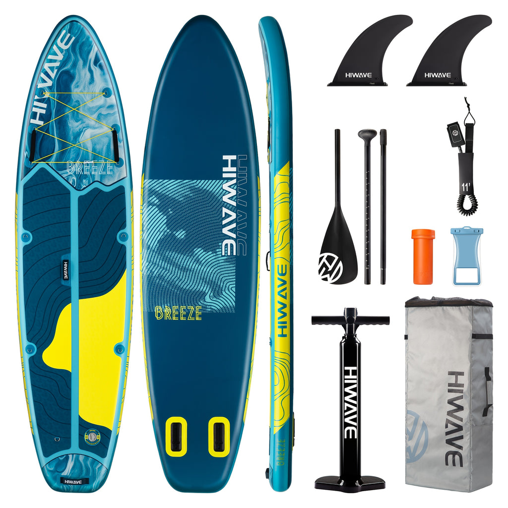 Inflatable Stand-Up Paddleboard, 11 Feet 34 Inches by 6 Inches, Weight Capacity of 420 lbs, Suitable for Adults and Teens, Pet-Friendly, Ideal for Ocean and Lake Use, Includes Dual-Action Hand Pump