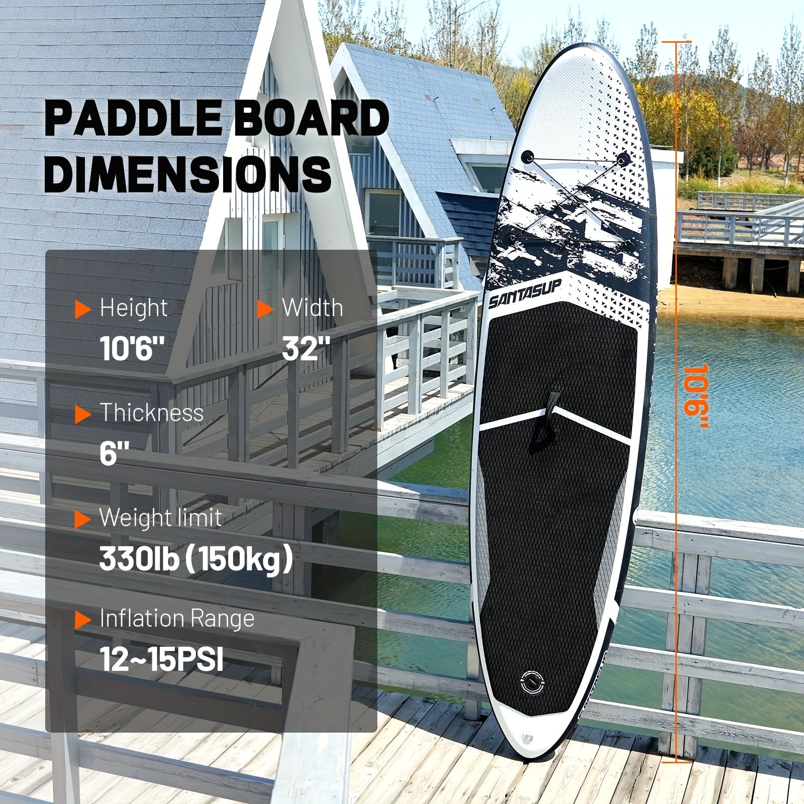 10ft Inflatable Paddle Board Inflatable Upright Paddle Board 10ft | Adjustable Paddle, Dual Action Pump, Elastic Cord Storage | Stylish Artistic Design, Includes Carrying Bag & Removable Fins | Great for Beginners & Enthusiasts