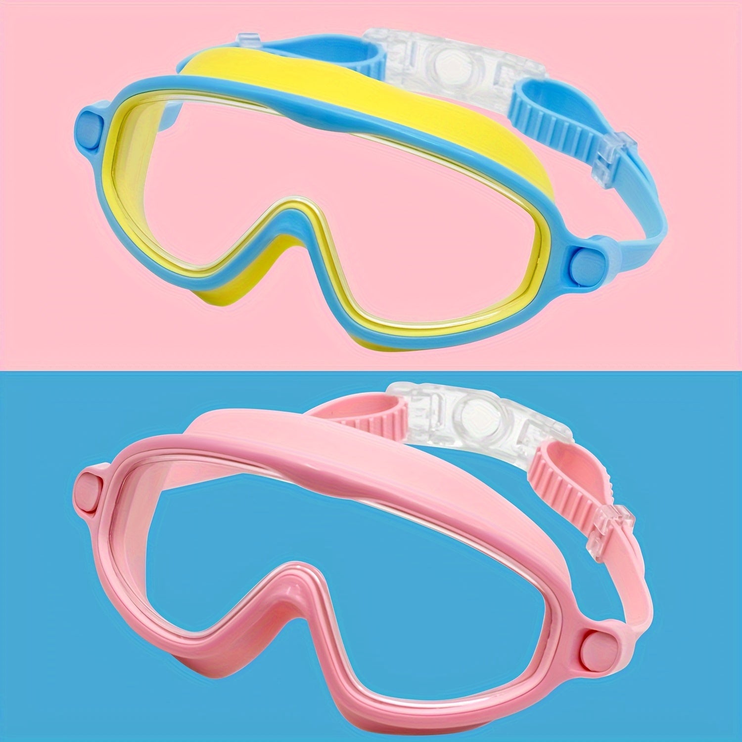 YLKJSWIM Youth Anti-Fog Swimming Goggles with Nose Cover - Pink, Durable Rubber Material, Comfort Fit for Training & Competition, Best for Christmas