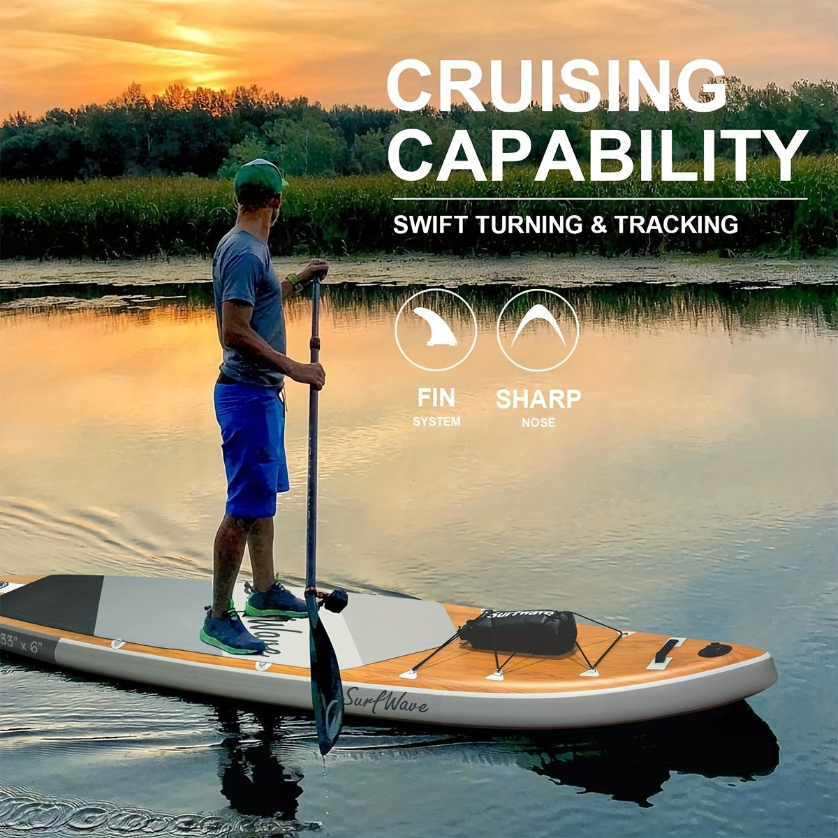 Inflatable Stand Up Paddle Board with Premium SUP Paddleboard Accessories, Wide Stable Anti-Slip EVA Deck, Paddle Boards for Adults Of All Skill Levels