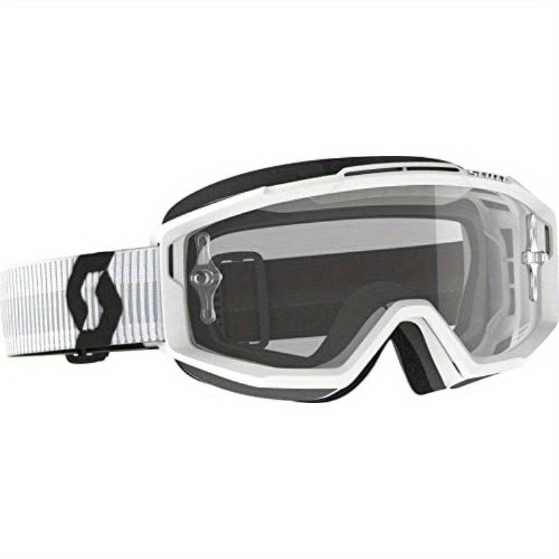 2855370002113 Split OTG Goggle White with Clear Works Lens - Adjustable Strap, Durable PP Material, Ergonomic Design for Adults, Ideal for Outdoor Sports & Activities, Sports Goggles, Sleek Goggle Design, Secure Fit Goggles