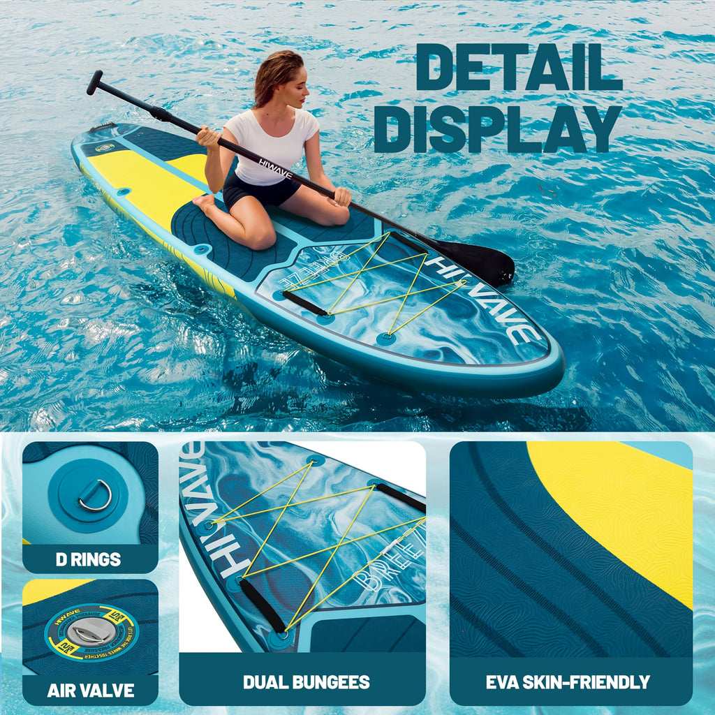 Inflatable Stand-Up Paddleboard, 11 Feet 34 Inches by 6 Inches, Weight Capacity of 420 lbs, Suitable for Adults and Teens, Pet-Friendly, Ideal for Ocean and Lake Use, Includes Dual-Action Hand Pump