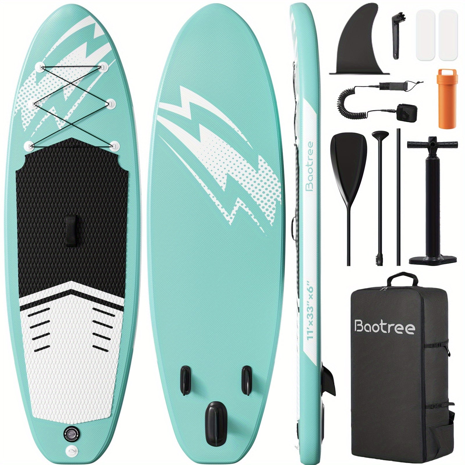 Inflatable Stand Up Paddle Board - Wide Stable Design, Non-Slip Deck With Premium Paddle Board Accessories, Carry Bag, Dual Action Pump, Paddle, Ankle Leash