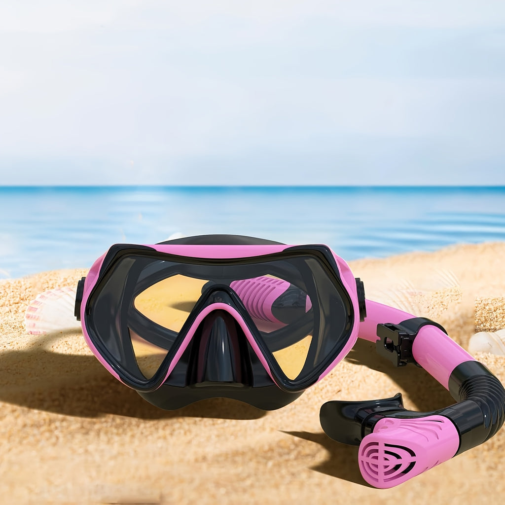 4 Full Diving Masks 4 Full Diving Masks for Adults | Professional Snorkeling Goggles, Anti-Fog Swimming Glasses with Computer Lenses, Dry Snorkeling Masks + Snorkels, Suitable for Diving and Snorkeling
