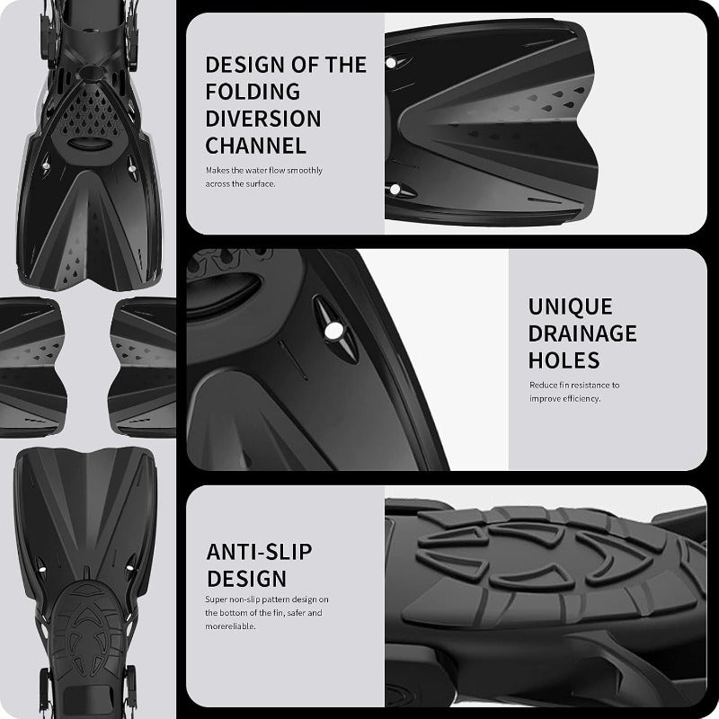 Mask Fins Snorkeling Gear for Adults Men Women Swim Goggles 185° Panoramic View Diving Mask AntiFog AntiLeakandDry Top Snorkel and Dive Flippers with Gear Bag for Snorkeling Swimming