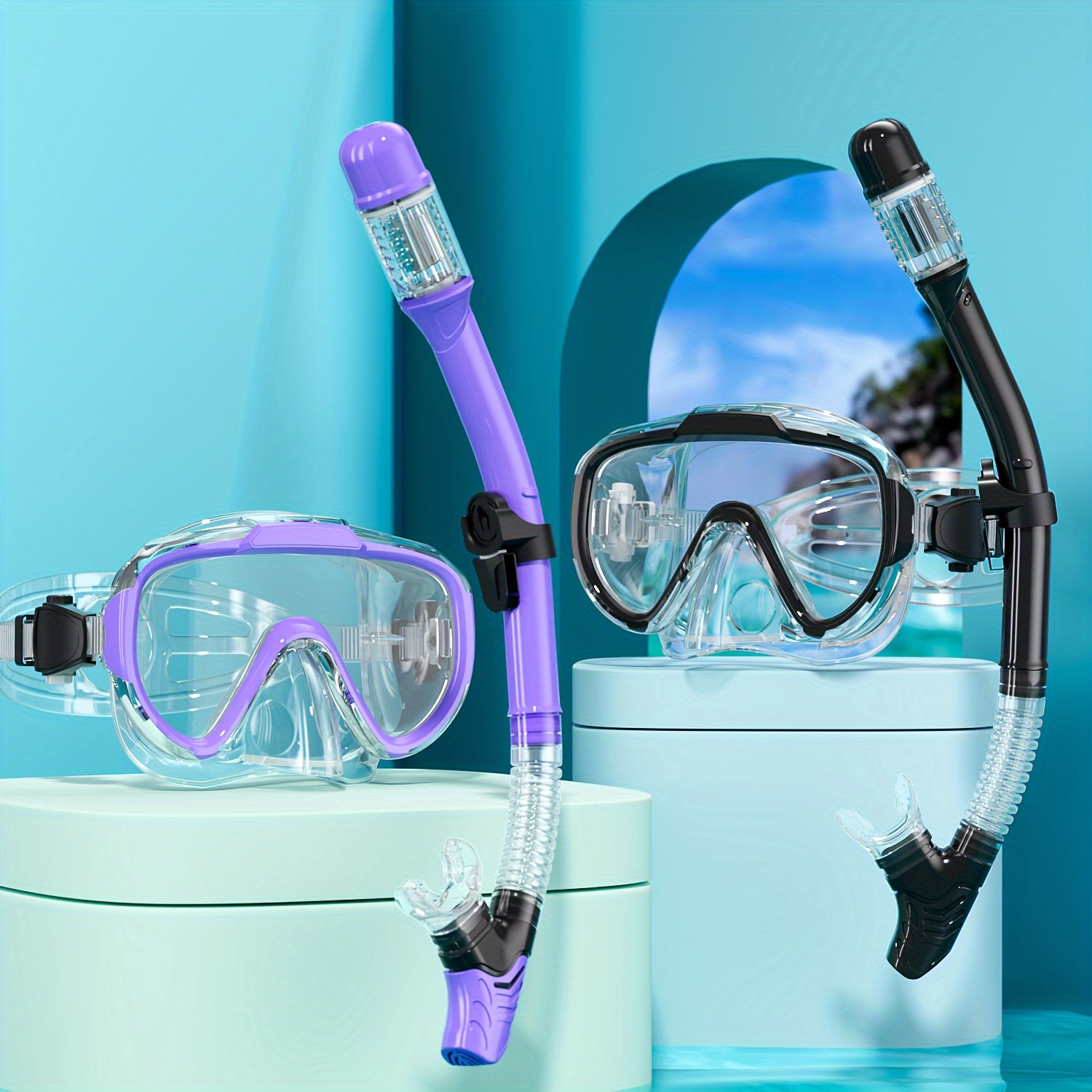 Diving Mask Anti-fog Swimming Snorkeling Mask Suitable For Adults Diving Swimming Snorkeling Goggles Mask, Full Dry Breathing Tube, Diving Kit