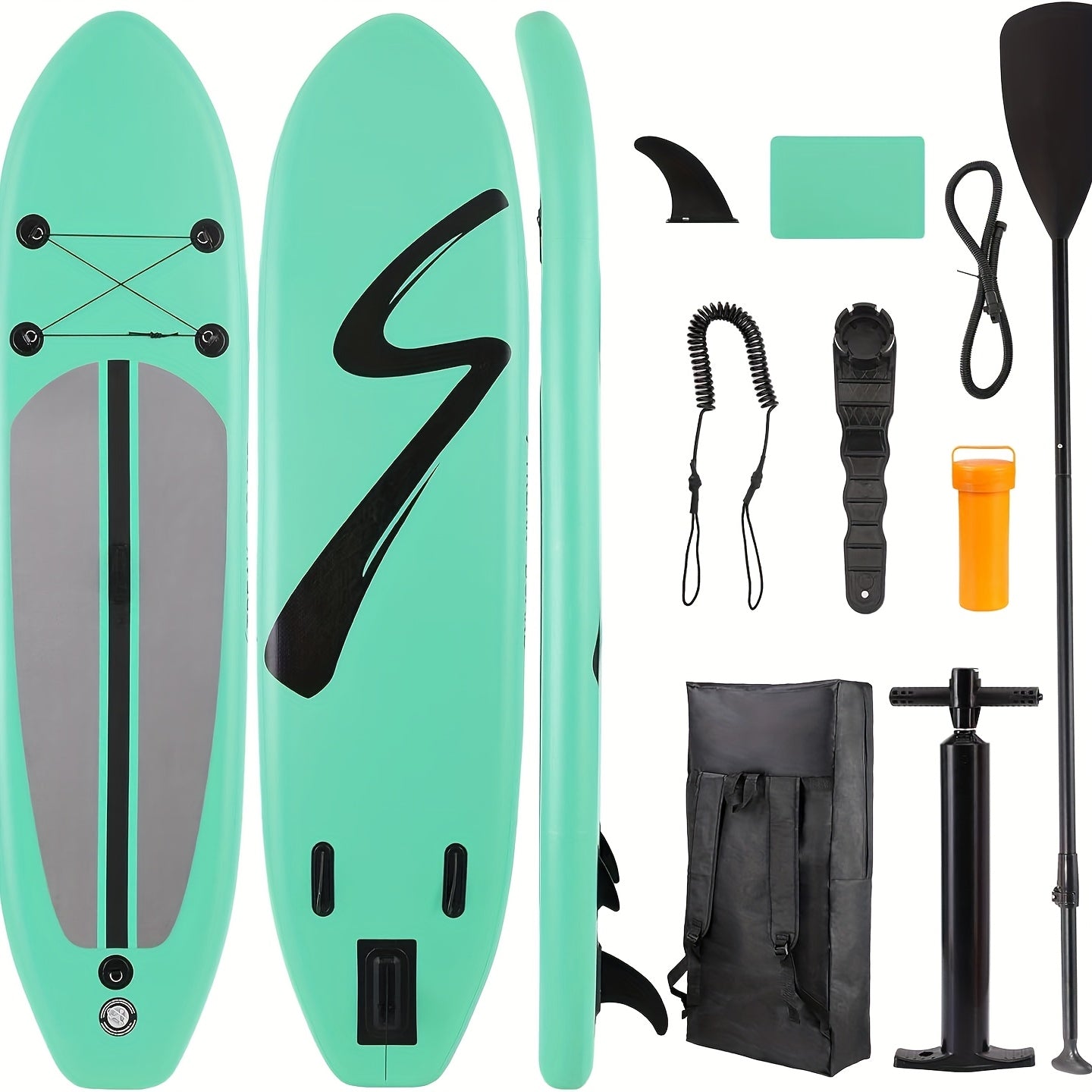 10ft Inflatable Stand-Up Paddle Board with Adjustable Paddle, Dual-Action Pump, and Bungee Cord Storage - Vibrant Orange Design, Includes Carry Bag & Detachable Fins - Perfect for Beginners & Enthusiasts, Paddle Boarding | Vibrant Orange Board | Adjustabl