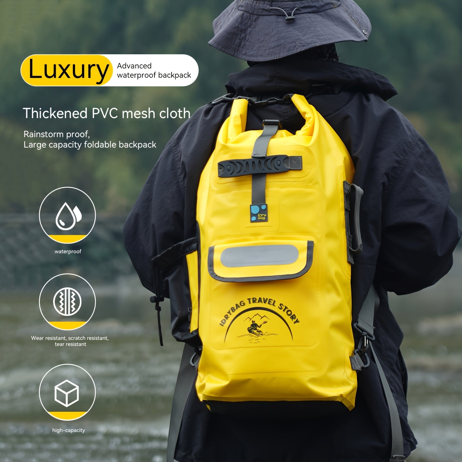 IDRYBAG Dry Bag Backpack Waterproof Floating 20L\u002F30L\u002F40L, Dry Bags Waterproof Backpack For Men, Dry Sack Waterproof Bag Kayak