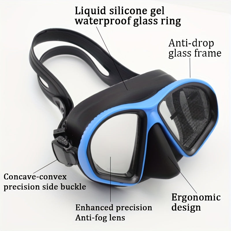 JUNHAIINS Free Diving Goggles Low Volume Fishing Hunting Diving Goggles Camera Holder Silicone Snorkeling Goggles Snorkeling Equipment