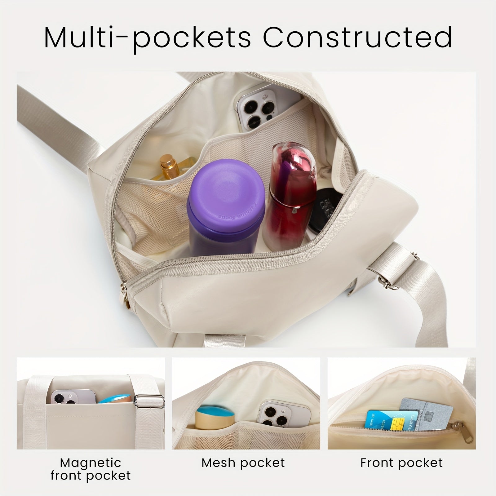 Gym Bag for Women, Travel Duffle Bag Carry On Weekender Bag with Shoe Compartment