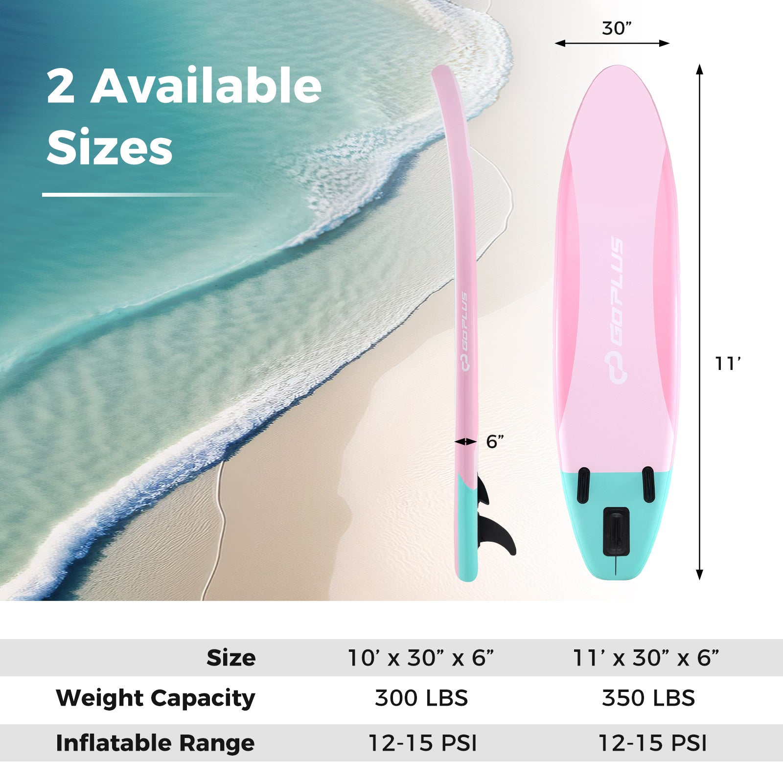 SAFSTAR 10'\u002F 11' Inflatable Stand up Paddle Board, SUP Board Accessories w\u002F Adjustable Paddle, Pump, Leash, for Adults & Youths of All Skill Levels