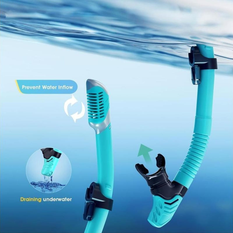 Snorkelling 2pcs Set, Adult Dry Snorkelling Set, Free Breathing Panoramic View Diving Goggles